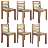 NNEVL Dining Chairs 6 pcs Solid Reclaimed Wood