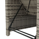 NNEVL Sun Lounger with Dark Grey Cushion Poly Rattan Grey