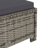 NNEVL Sun Lounger with Dark Grey Cushion Poly Rattan Grey