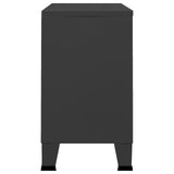 NNEVL Industrial Sideboard Black 105x35x62 cm Metal and Glass