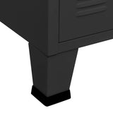 NNEVL Industrial Sideboard Black 105x35x62 cm Metal and Glass