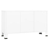 NNEVL Industrial Sideboard White 105x35x62 cm Metal and Glass