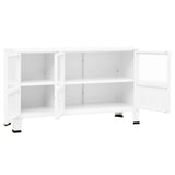 NNEVL Industrial Sideboard White 105x35x62 cm Metal and Glass