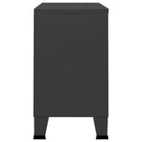 NNEVL Industrial Sideboard Anthracite 105x35x62 cm Metal and Glass