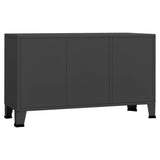 NNEVL Industrial Sideboard Anthracite 105x35x62 cm Metal and Glass