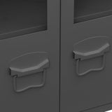 NNEVL Industrial Sideboard Anthracite 105x35x62 cm Metal and Glass