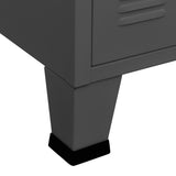 NNEVL Industrial Sideboard Anthracite 105x35x62 cm Metal and Glass