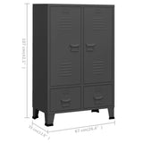 NNEVL Industrial Wardrobe Anthracite 67x35x107 cm Steel