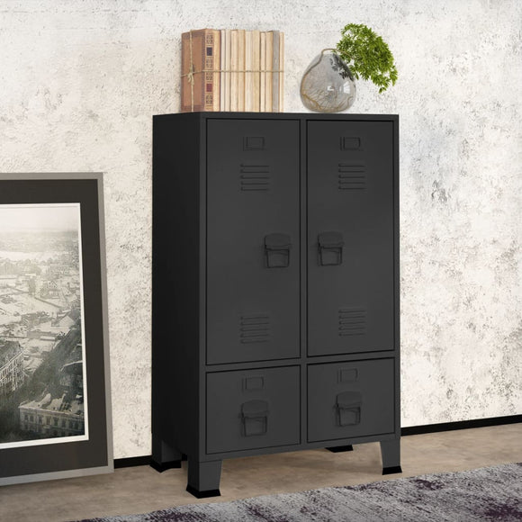 NNEVL Industrial Wardrobe Anthracite 67x35x107 cm Steel