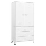 NNEVL Industrial Wardrobe White 90x50x180 cm Metal