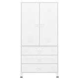 NNEVL Industrial Wardrobe White 90x50x180 cm Metal