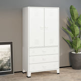 NNEVL Industrial Wardrobe White 90x50x180 cm Metal