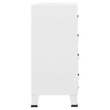 NNEVL Industrial Drawer Cabinet White 78x40x93 cm Metal
