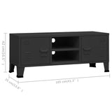 NNEVL Industrial TV Cabinet Black 105x35x42 cm Metal