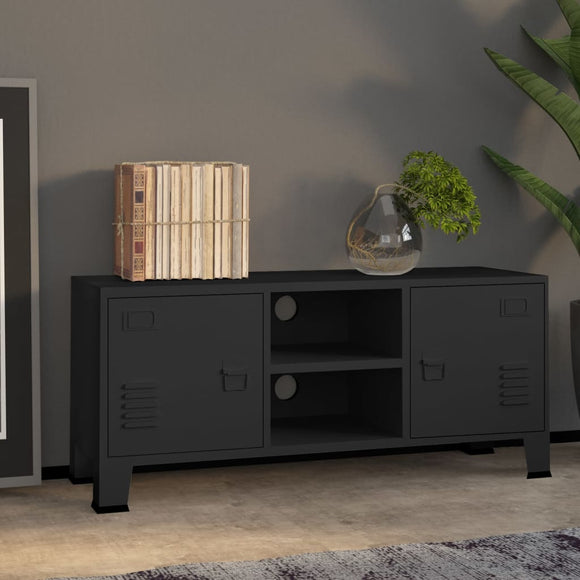 NNEVL Industrial TV Cabinet Black 105x35x42 cm Metal
