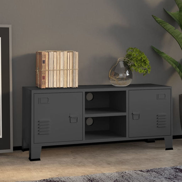 NNEVL Industrial TV Cabinet Anthracite 105x35x42 cm Metal