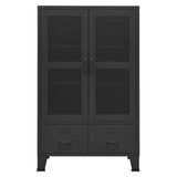 NNEVL Industrial Storage Cabinet Black 70x40x115 cm Metal