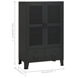 NNEVL Industrial Storage Cabinet Black 70x40x115 cm Metal