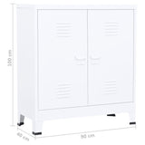 NNEVL Industrial Filing Cabinet White 90x40x100 cm Steel