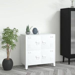 NNEVL Industrial Filing Cabinet White 75x40x80 cm Steel