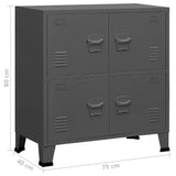 NNEVL Industrial Filing Cabinet Anthracite 75x40x80 cm Steel