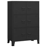 NNEVL Industrial Filing Cabinet Black 75x40x115 cm Metal