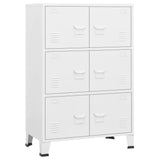 NNEVL Industrial Filing Cabinet White 75x40x115 cm Metal