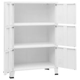 NNEVL Industrial Filing Cabinet White 75x40x115 cm Metal