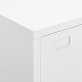 NNEVL Industrial Filing Cabinet White 75x40x115 cm Metal