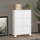 NNEVL Industrial Filing Cabinet White 75x40x115 cm Metal