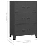 NNEVL Industrial Filing Cabinet Anthracite 75x40x115 cm Metal