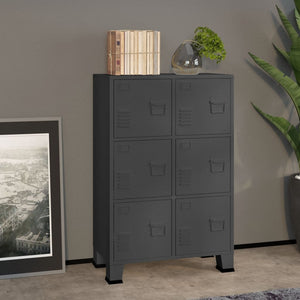 NNEVL Industrial Filing Cabinet Anthracite 75x40x115 cm Metal