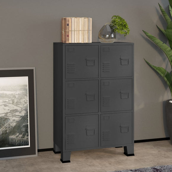 NNEVL Industrial Filing Cabinet Anthracite 75x40x115 cm Metal