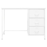 NNEVL Industrial Desk with Drawers White 105x52x75 cm Steel