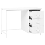 NNEVL Industrial Desk with Drawers White 105x52x75 cm Steel