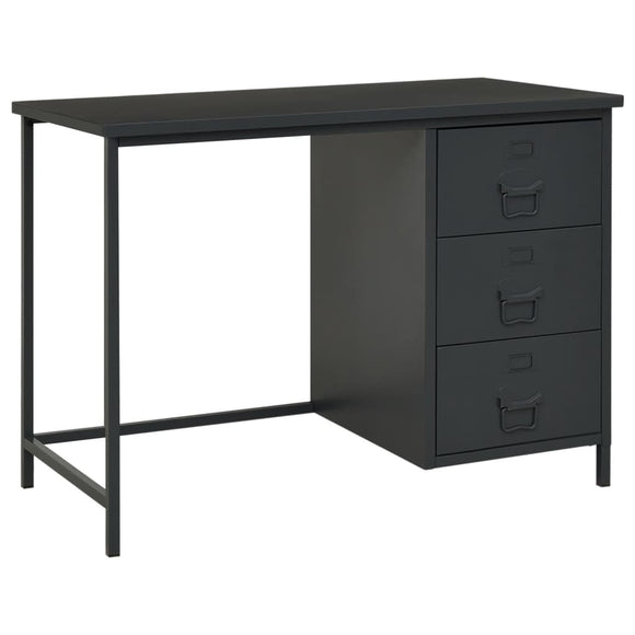 NNEVL Industrial Desk with Drawers Anthracite 105x52x75 cm Steel