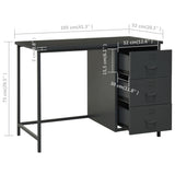 NNEVL Industrial Desk with Drawers Anthracite 105x52x75 cm Steel