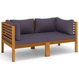 NNEVL 2-Seater Garden Sofa with Cushion Solid Wood Acacia