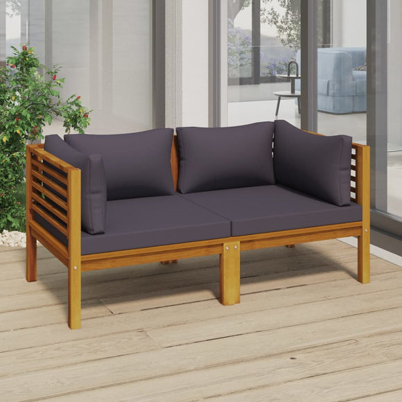 NNEVL 2-Seater Garden Sofa with Cushion Solid Wood Acacia