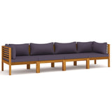 NNEVL 4-Seater Garden Sofa with Cushion Solid Acacia Wood