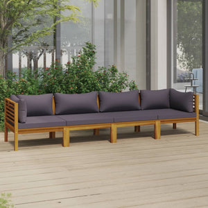 NNEVL 4-Seater Garden Sofa with Cushion Solid Acacia Wood