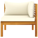 NNEVL 2-Seater Garden Sofa with Cream Cushions Solid Wood Acacia