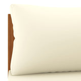 NNEVL 2-Seater Garden Sofa with Cream Cushions Solid Wood Acacia