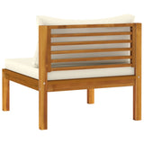 NNEVL 11 Piece Garden Lounge Set with Cream Cushion Solid Acacia Wood