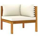 NNEVL 12 Piece Garden Lounge Set with Cream Cushion Solid Acacia Wood