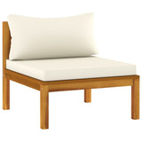 NNEVL 12 Piece Garden Lounge Set with Cream Cushion Solid Acacia Wood
