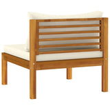 NNEVL 12 Piece Garden Lounge Set with Cream Cushion Solid Acacia Wood