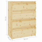 NNEVL Side Cabinet 60x36x84 cm Solid Firwood
