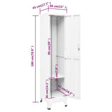 NNEVL Locker Cabinet White 38x45x180 cm Steel