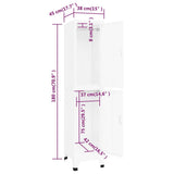 NNEVL Locker Cabinet White 38x45x180 cm Steel